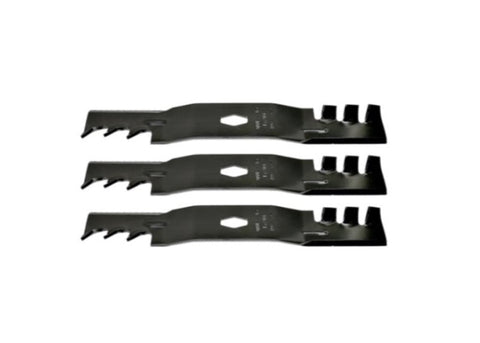 Image of Troy-Bilt Super Bronco 50K XP Lawn Tractor Gator Style Mulching Blades Replaces S Shape Center. Replaces 742P05094-X Set of 3